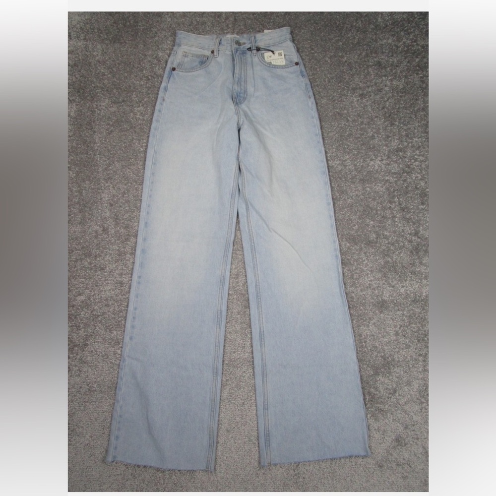 Zara Light Blue Flare & Wide Leg Jeans high waisted